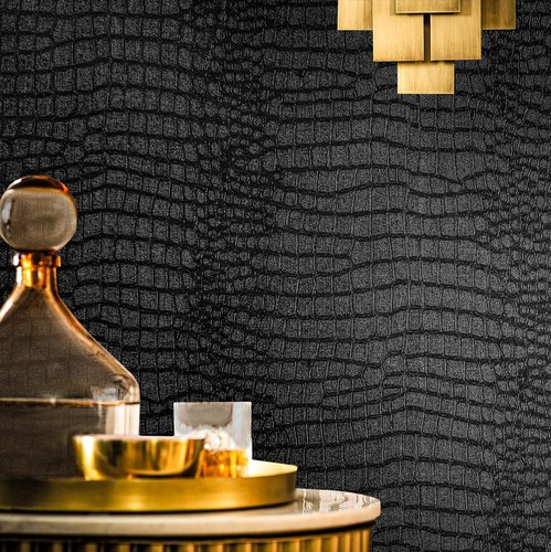 Black Peel and Stick Wallpaper 118inL 17.3inW Black Contact Paper for Cabinet...