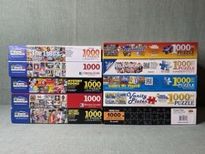 Lot of 10 Jigsaw Puzzles 1000pc White Mountain  Remarks Collage  Stamps