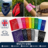 1/8/10pc Bandana Paisley Pattern Unisex Headband Wrist Wraps Face Mask