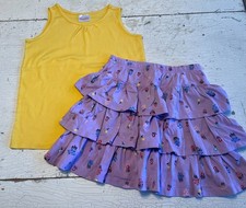 Girl's HANNA ANDERSSON Size 150 12 Yellow Tank Top  Floral Skort Set