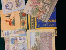 Lot de Serviettes en papier  Motif Lavande,provence Collage,atelier Creatif