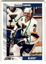 Murray Baron 1992-93 Score Auto #176 IN PERSON St. Louis Blues