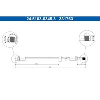 Bremsschlauch ATE 24.5103-0345.3 FüR Volvo Xc70 I Cross Country