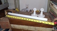 Vintage White GLASS Porcelain 17" White Milk Glass Towel Bar, BATH, CRAFT ART