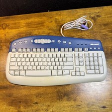 Microsoft Multimedia Keyboard 1.0A KB-0168 Wired PS/2 Computer PC Vintage