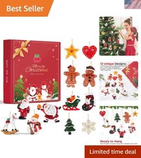 Vibrant 12 PCS Large Christmas Ornaments - Shatterproof  Ready to Hang