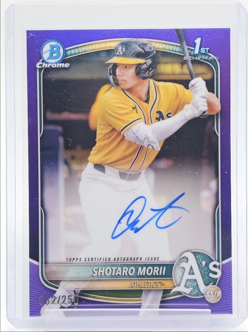 SHOTARO MORII 2025 BOWMAN CHROME 1ST PURPLE REFRACTOR AUTO /250 Q3599