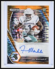 2021 Panini Prizm Draft Picks Collegiate CJ Marable RC Orange Pulsar Auto /49