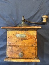 Antique French 1800's  Wooden Coffee Grinder (Japy Freres)  (Peugeot & Cie)