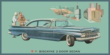 1959 Chevrolet Biscayne 2-Door Sedan NEW Steel Sign: 9x18" Made in USA