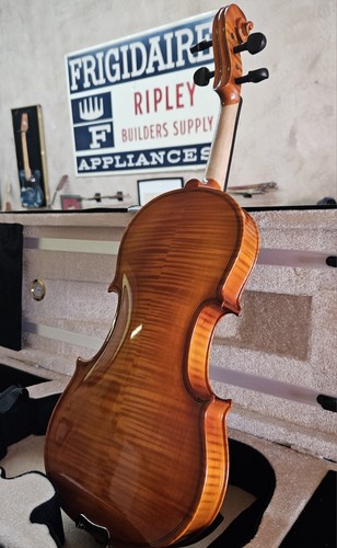 VIOLINS-BANKRUPTCY- NEW ADULT 4/4 FLAMED SOLID CONCERT VIOLIN/FIDDLE-GERMAN