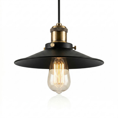 Vintage Pendelleuchte E27 Hängelampe Industrial Retro Schwarz Esstisch Loft 22cm