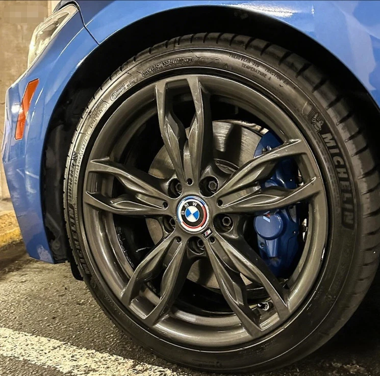 SET OF 4 Fit For BMW 50th Anniversary Center Caps Blue White 56mm Wheels Logo Foto 4 de 4