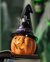 "Led Halloween KüRbis \"Hexenhut\" Deko Windlicht Mit Beleuchtung, Leuchtdeko"