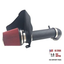 4-Inch Cold Air Intake Kit with Heat Shield Filter Black Tube Red Filter