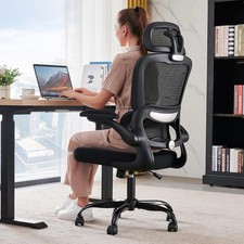Ergonomic Office Chair - Office Chair with Adjustable Lumbar Support & 2D Flip-U