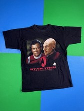 Vintage 90s Star Trek Generations T Shirt Mens Medium Cap Kirk Picard Sci Fi