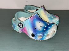 Crocs Kids Sandals Size C 5 Rainbow Tie Dye Blue Green Pink Yellow Purple