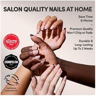30-Piece Coffin Fake Nails Set - Balsamic Glaze