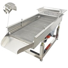 Linear Vibrating Screen 120WX2 Dual Motor Sifter Stainless Steel 4MM Hole Screen