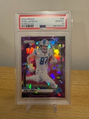 2024 Panini Prizm - Sam LaPorta #96 Purple Ice Prizm /225 PSA 10 - POP 1