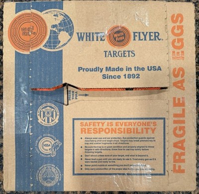 White Flyer Fragile As Eggs Pitch Clay Targets Orange 90 Count 12GA Shotgun