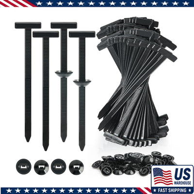 50PCS Universal Nylon Cable Tie Buckle Zip Tie, Self-Locking Push Pin Rivet Fast