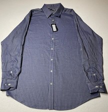 NWT Murano Sz XLT Liquid Luxury Men  s Large Tall Man Blue Button Up Cuff Sleeve