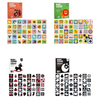 Baby Visual Stimulation Card Black White Visual High Contrast Baby Flashcard