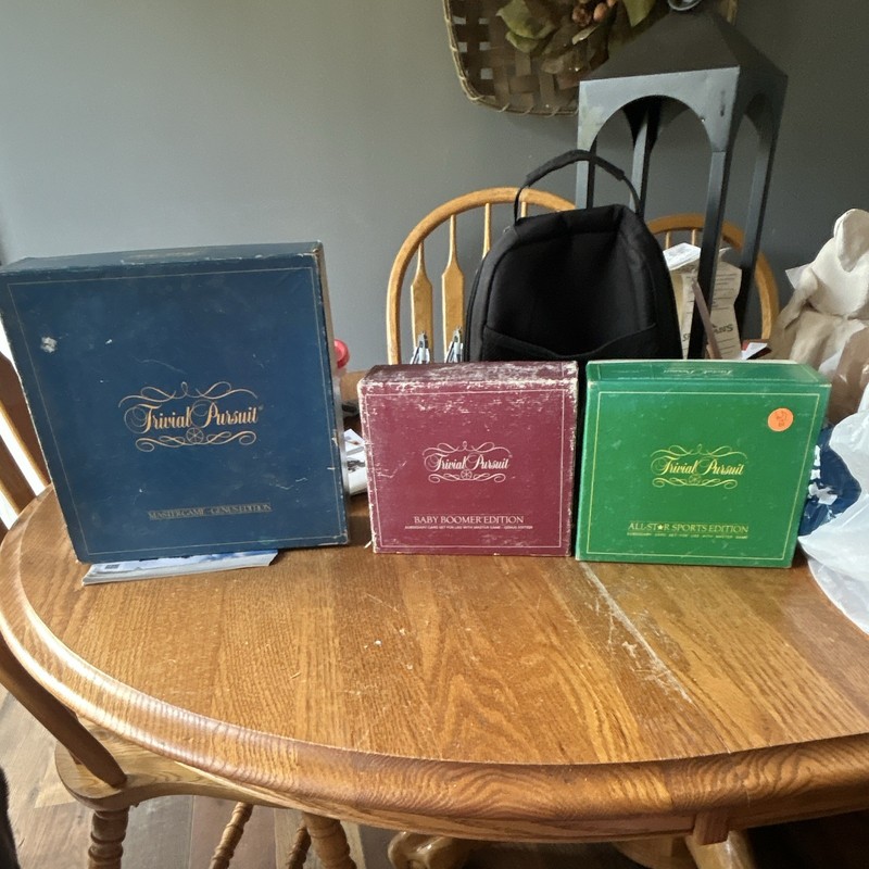 Trivial Pursuit Trivia Board Game Lot: Genus Master, Baby Boomer, All Star
