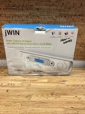 jWIN Under Cabinet CD Player W/ AM/FM Stereo Dual Alarm Clock Radio NOS QU-1