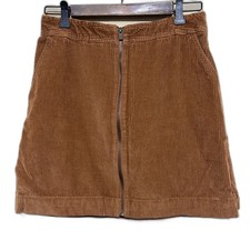 Gap Zippered Front Corduroy Mini Skirt Womens Size 8 Brown Pockets Fall Autumn