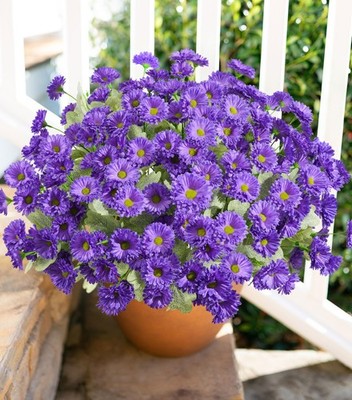 Artificial Fake Flowers for Outdoors Spring Summer Decor, 6 Bundles Faux Dais...