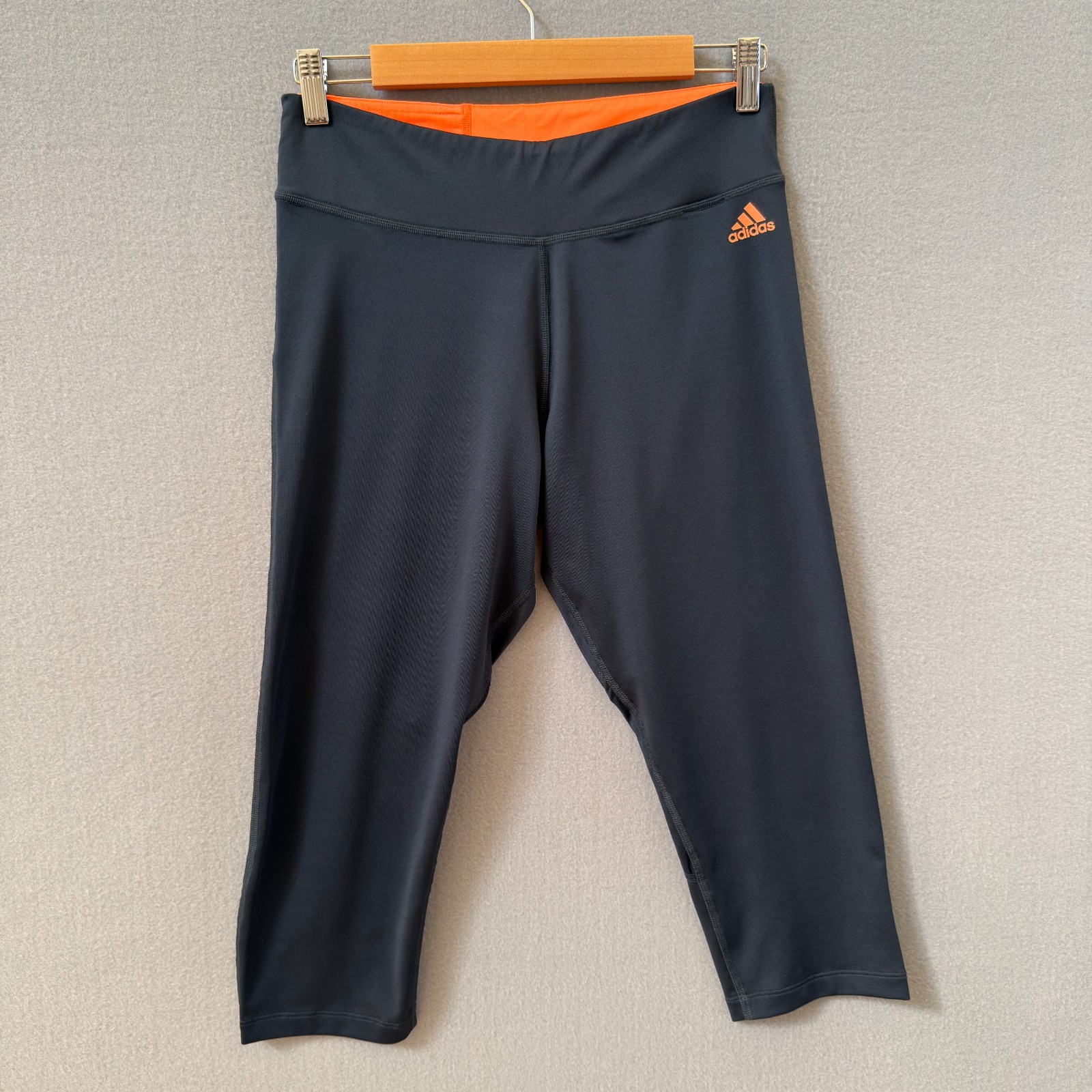 Adidas Climalite Women's Athletic Capri Jogger/leggings Black Orange Size M