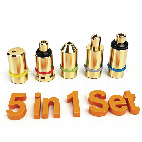 Dupont Lighter Gas Refill Adapters 5 in 1 set Yellow/Red/Green/blue Cap - Afbeelding 3 van 9