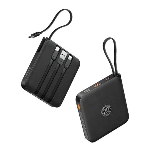 10000mAh 22.5W Fast Charging Portable Power Bank with Built-in USB C Cable