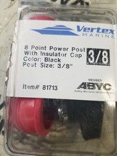 VERTEX 3/8" Blk 8Pt Post W/Insulator - 81713