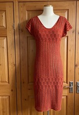 HD In Paris by Anthropologie Size S Rust Crochet Look Dress Short Sleeve Summer