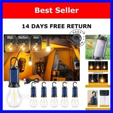 Solar Camping Lamp Bulbs USB Charging Hanging Tent Light Waterproof Portable