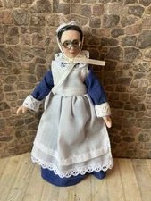 Dolls House 1/12 Scale Miniature Nanny Nursemaid Governess Lady Porcelain Doll