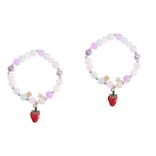  2 Pieces Little Girls Bracelets Strawberry Jewelry Childrens for