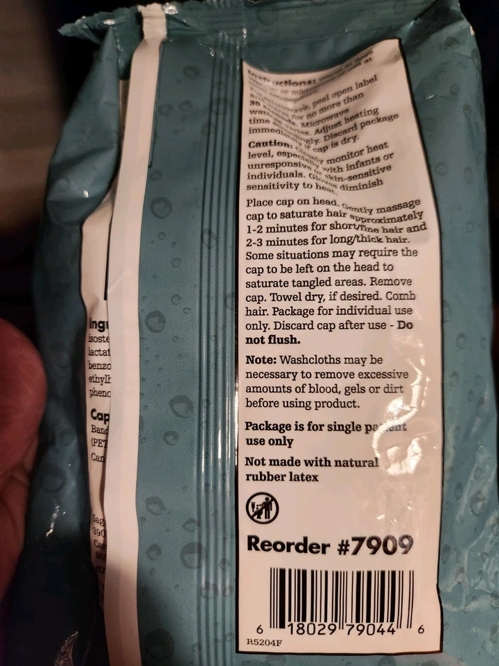 3 PKS tampa de xampu sem enxágue mais condicionador Stryker 7909 fragmento leve descartável - Imagem 3 de 4