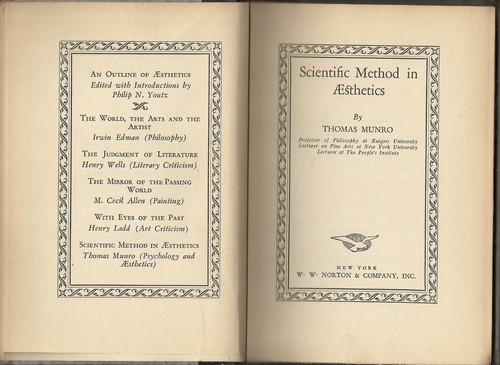 Scientific Method in Aesthetics by Thomas Munro HC published WW Norton 1928 - Picture 2 of 7