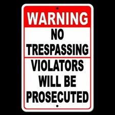 Warning No Trespassing Violators Will Be Prosecuted Sign security camera SNT004