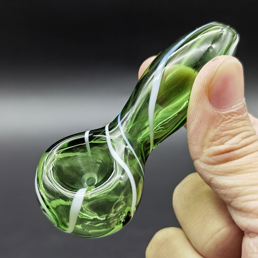 New 3 inch Smoking Pipe Bowl Hand Pipes Thick Glass Green Hookah COLLECTIBLE PIPES..