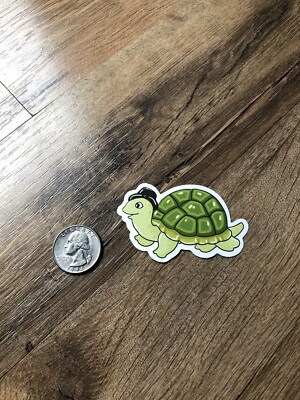 Turtle Top Hat Cartoon Cute Decal Vinyl Sticker Water Bottle Laptop Waterproof