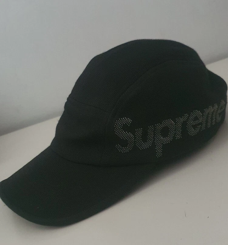 Casquette de camp noire SS21 Supreme Jacquard Pique 