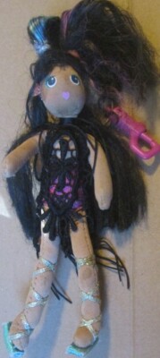 Cloth bendy bendable Girl Doll keyring key chain keychain clip on 8'', some MARKS