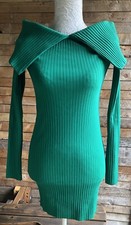 Bershka EUR M Women's Green Knit Bodycon Mini Dress Brand BNWT