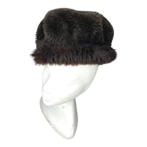Vintage Women Hat Brown Lamb Skin Fur Trim Bloomingdales Made In Italy Medium - Picture 5 of 12